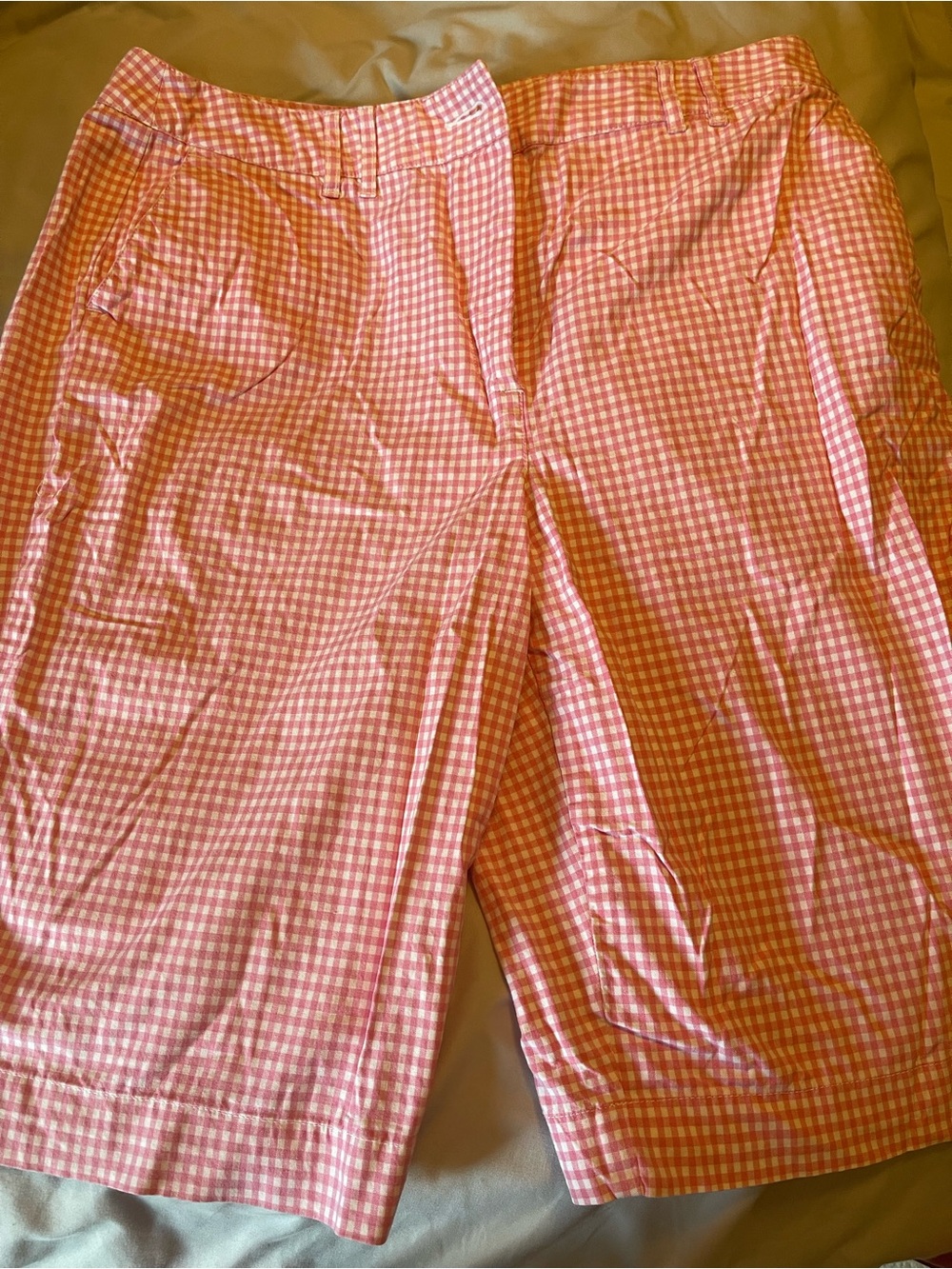 Talbots Pink Gingham Bermuda Shorts
